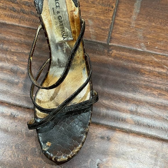 Vintage Dolce & Gabbana Strappy snake skin Shoes - Picture 2 of 6